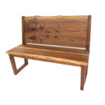 Powell live edge bench with back